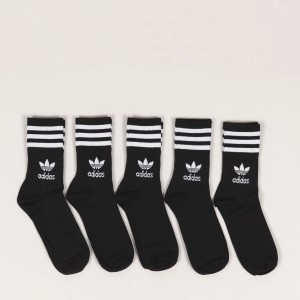 Adidas 5Pack Mid Cut Crew Socks Black White